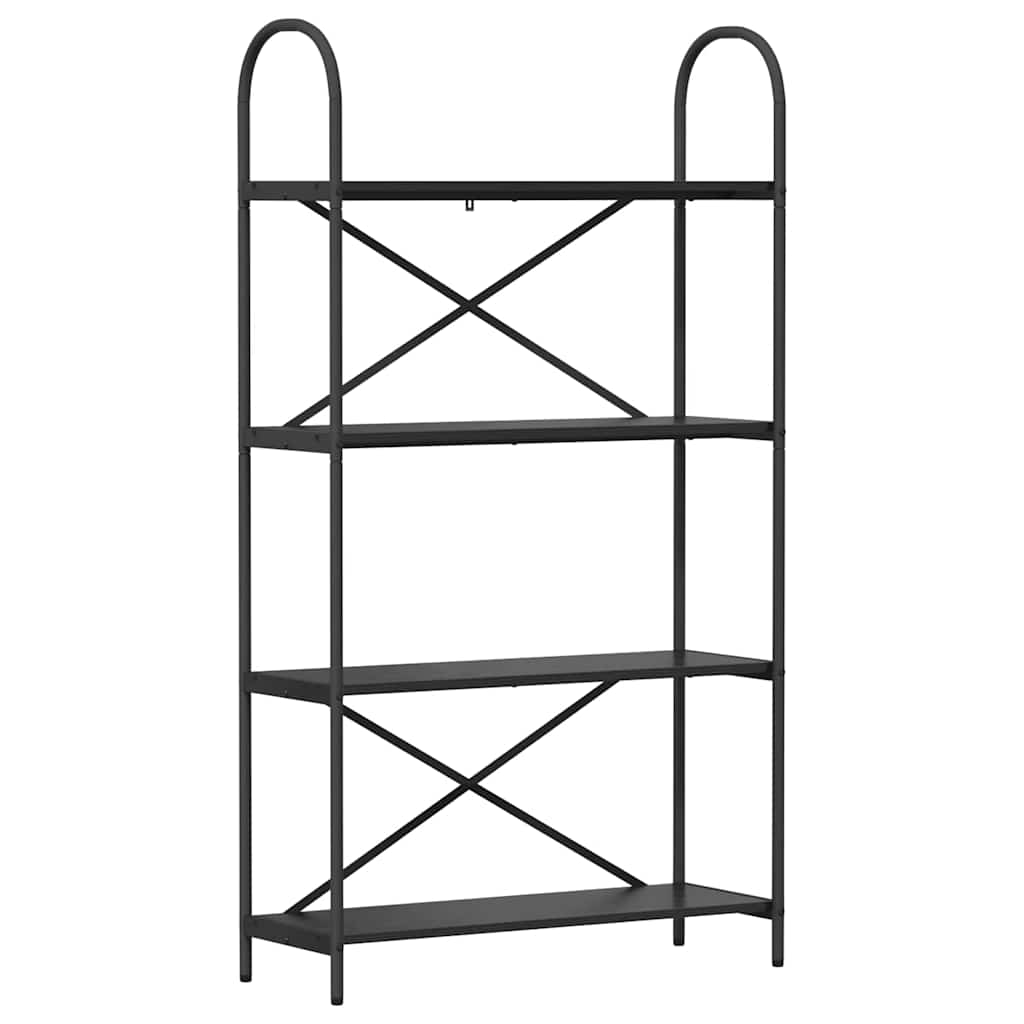 Bookshelf 4-Tier 80 x 30 x 146 cm Engineered wood Black Oak