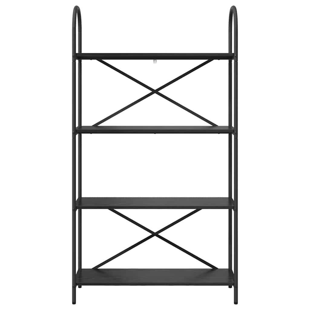 Bookshelf 4-Tier 80 x 30 x 146 cm Engineered wood Black Oak