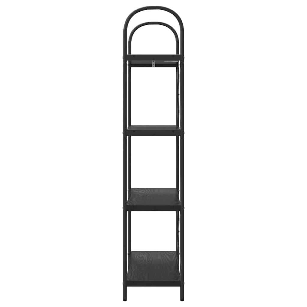 Bookshelf 4-Tier 80 x 30 x 146 cm Engineered wood Black Oak