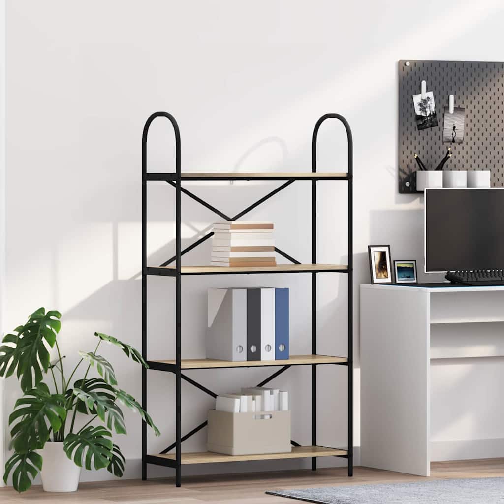 Bookshelf 4-Tier 80 x 30 x 146 cm Engineered wood Sonoma Oak