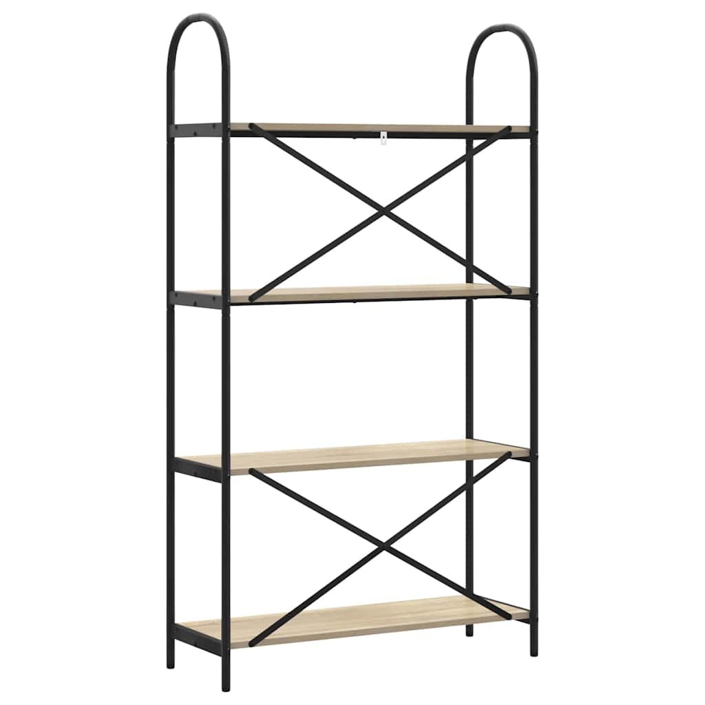Bookshelf 4-Tier 80 x 30 x 146 cm Engineered wood Sonoma Oak