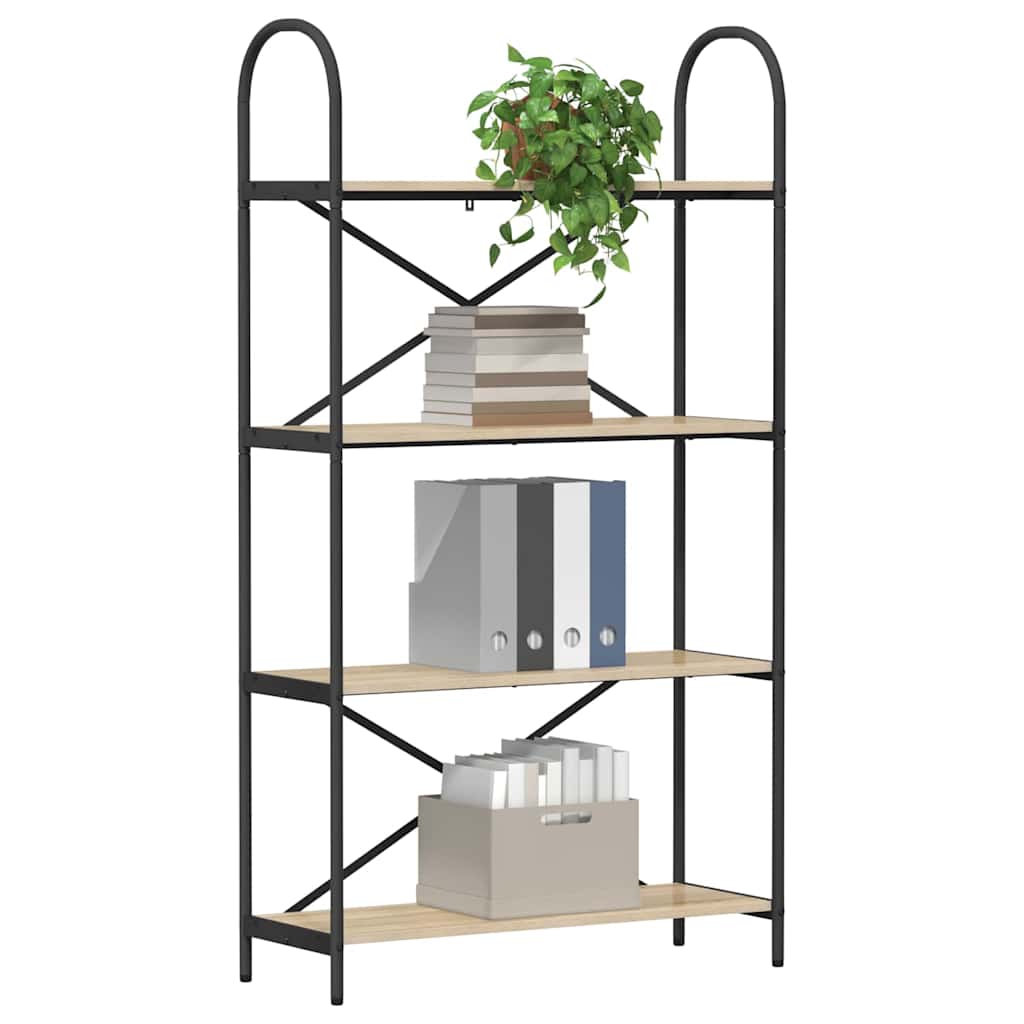 Bookshelf 4-Tier 80 x 30 x 146 cm Engineered wood Sonoma Oak