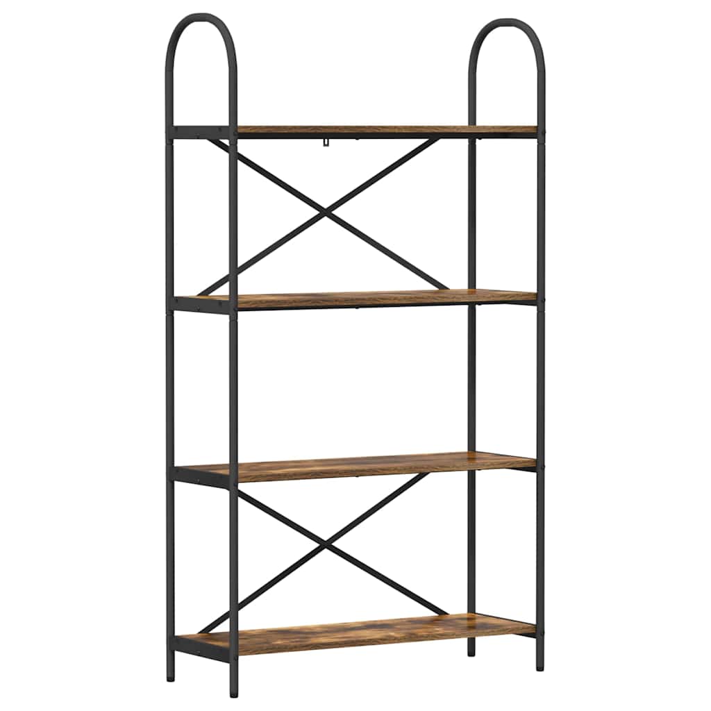 Bookshelf 4-Tier 80 x 30 x 146 cm Engineered wood Smoked Oak
