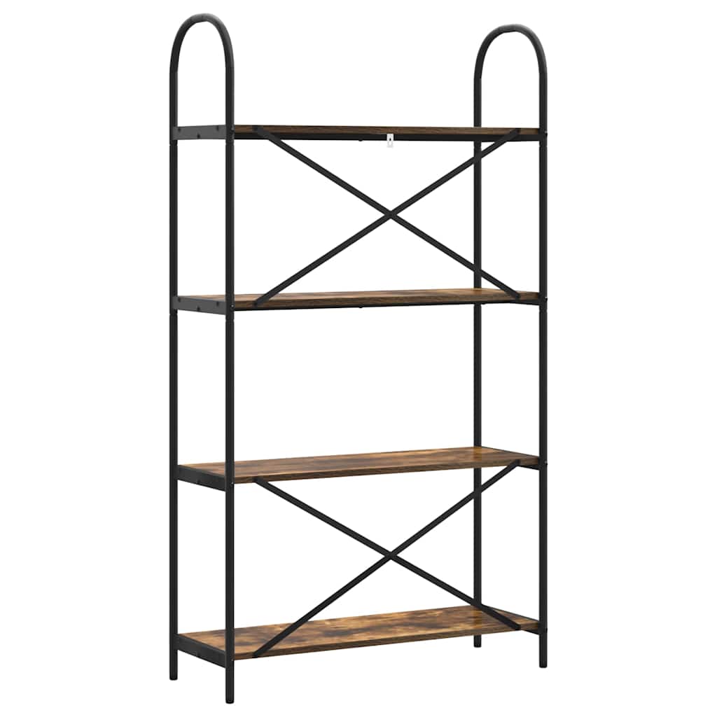 Bookshelf 4-Tier 80 x 30 x 146 cm Engineered wood Smoked Oak