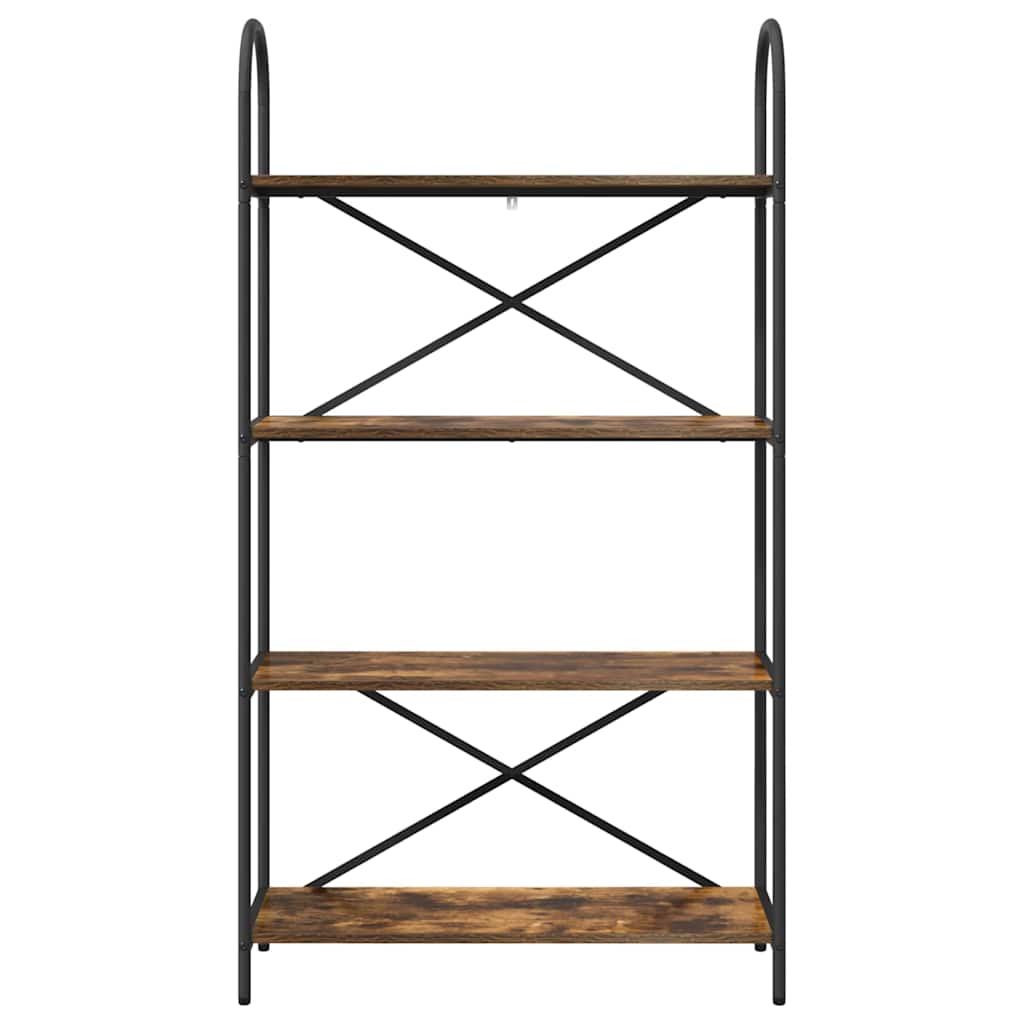 Bookshelf 4-Tier 80 x 30 x 146 cm Engineered wood Smoked Oak