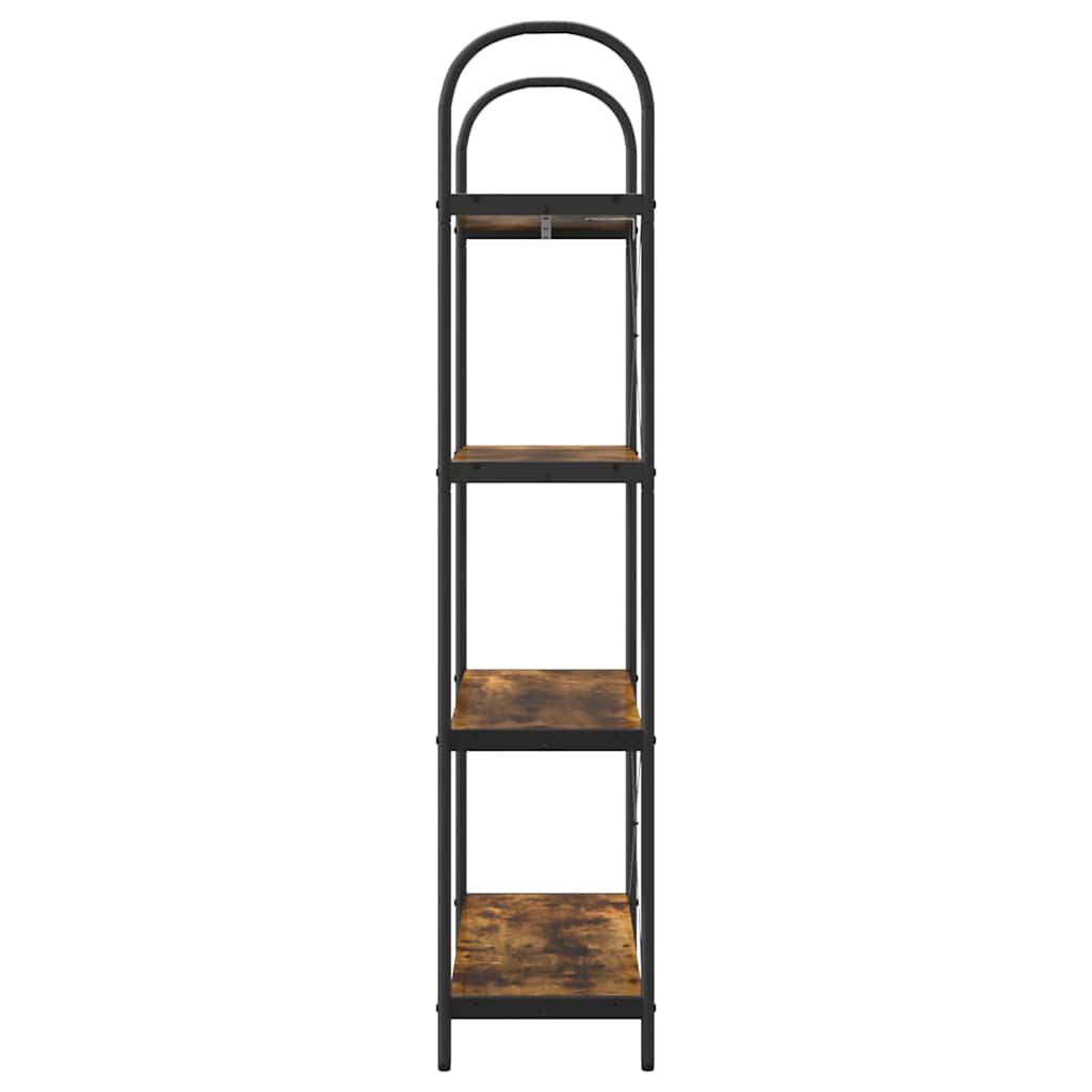 Bookshelf 4-Tier 80 x 30 x 146 cm Engineered wood Smoked Oak