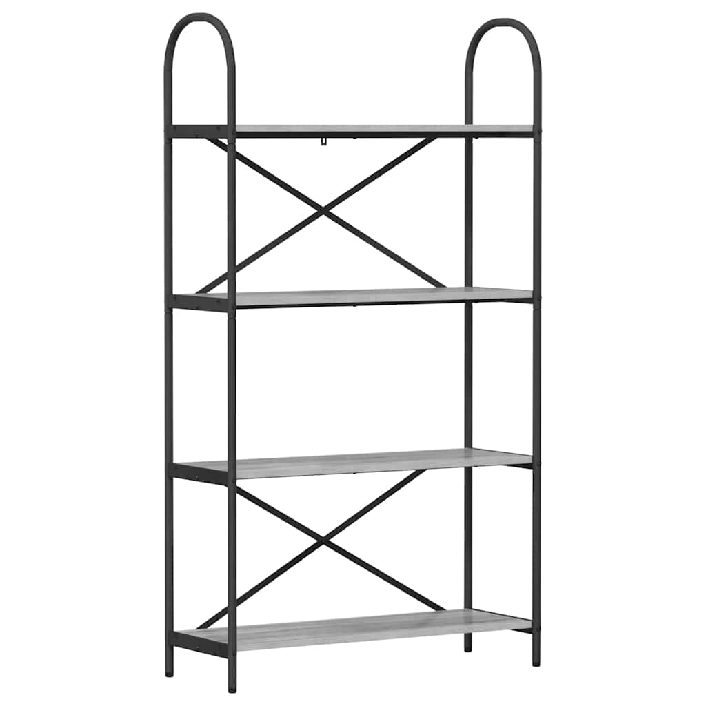 Bookshelf 4-Tier 80 x 30 x 146 cm Engineered wood Grey Sonoma