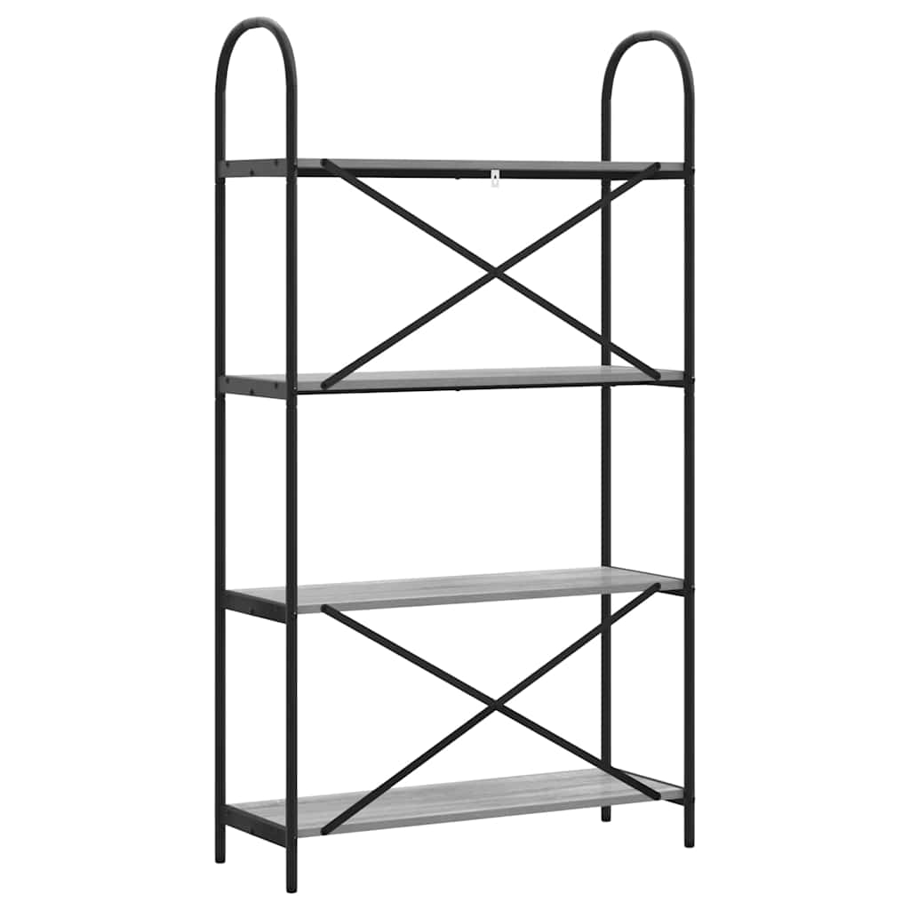 Bookshelf 4-Tier 80 x 30 x 146 cm Engineered wood Grey Sonoma