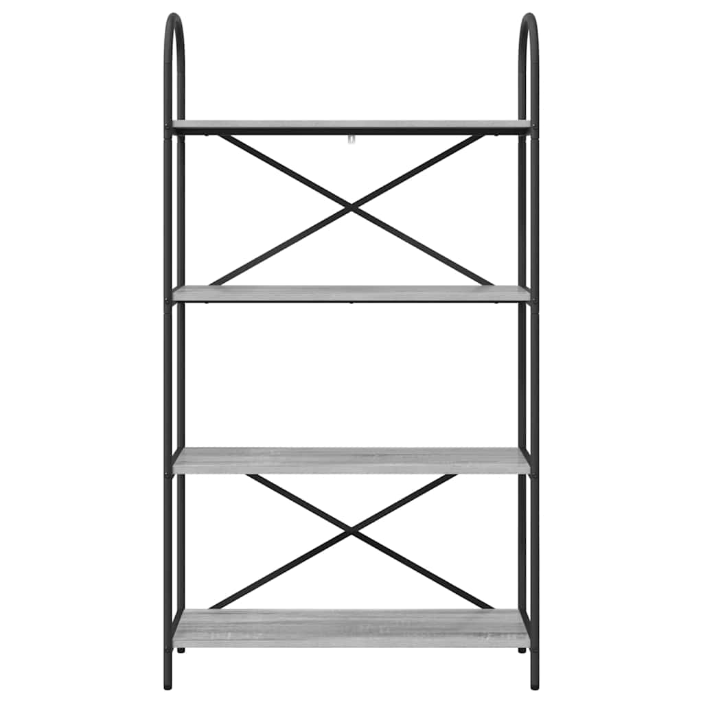 Bookshelf 4-Tier 80 x 30 x 146 cm Engineered wood Grey Sonoma