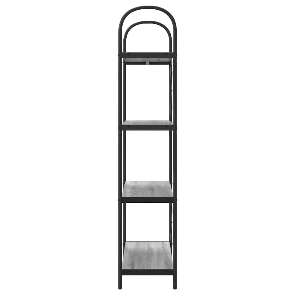 Bookshelf 4-Tier 80 x 30 x 146 cm Engineered wood Grey Sonoma