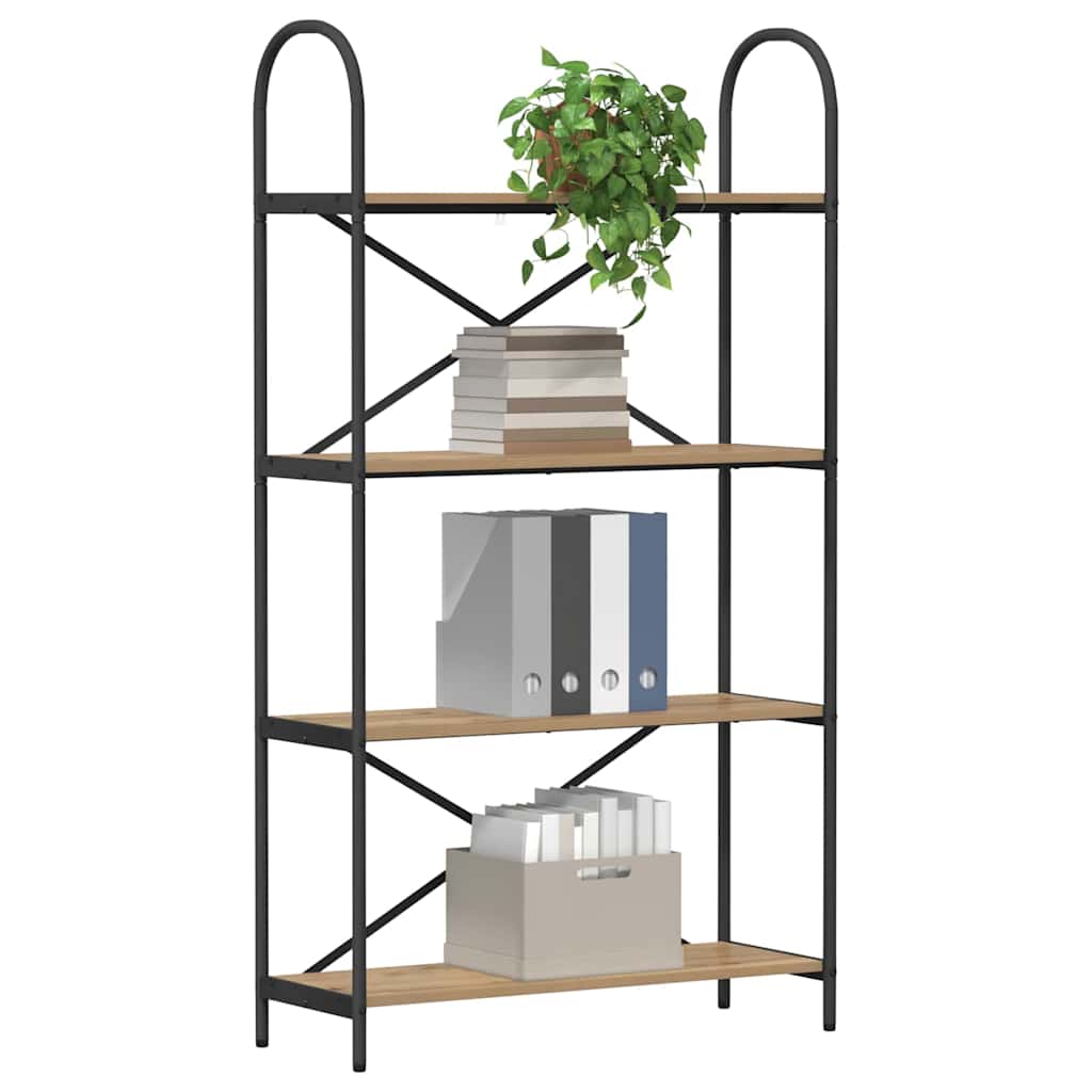 Bookshelf 4-Tier 80 x 30 x 146 cm Engineered wood Artisan Oak