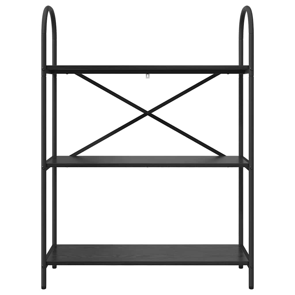 Bookshelf 3-Tier 80 x 30 x 109 cm Engineered wood Black Oak