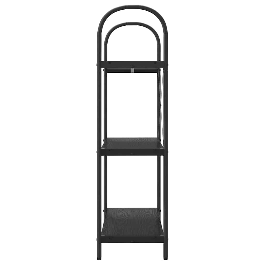 Bookshelf 3-Tier 80 x 30 x 109 cm Engineered wood Black Oak