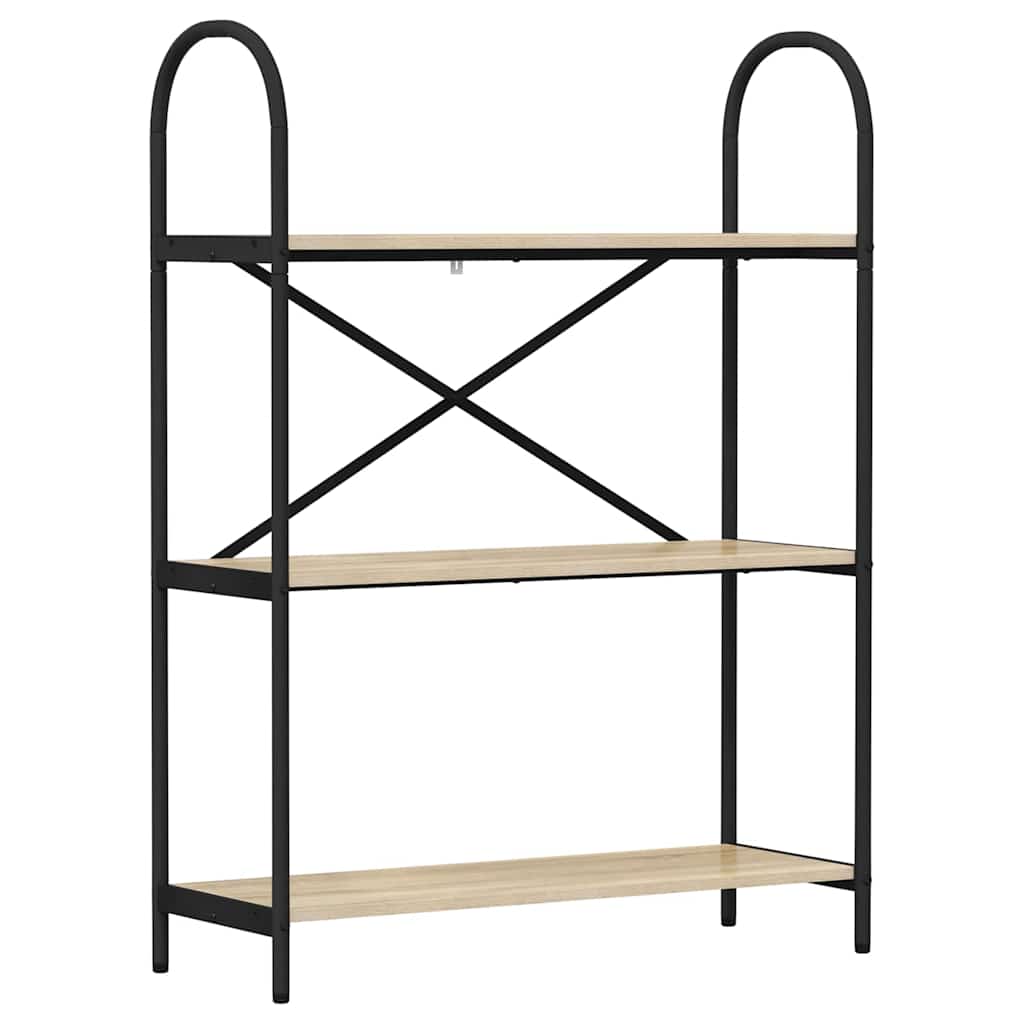 Bookshelf 3-Tier 80 x 30 x 109 cm Engineered wood Sonoma Oak