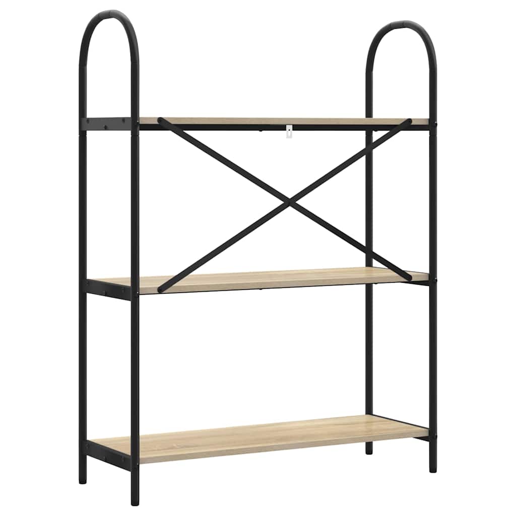 Bookshelf 3-Tier 80 x 30 x 109 cm Engineered wood Sonoma Oak