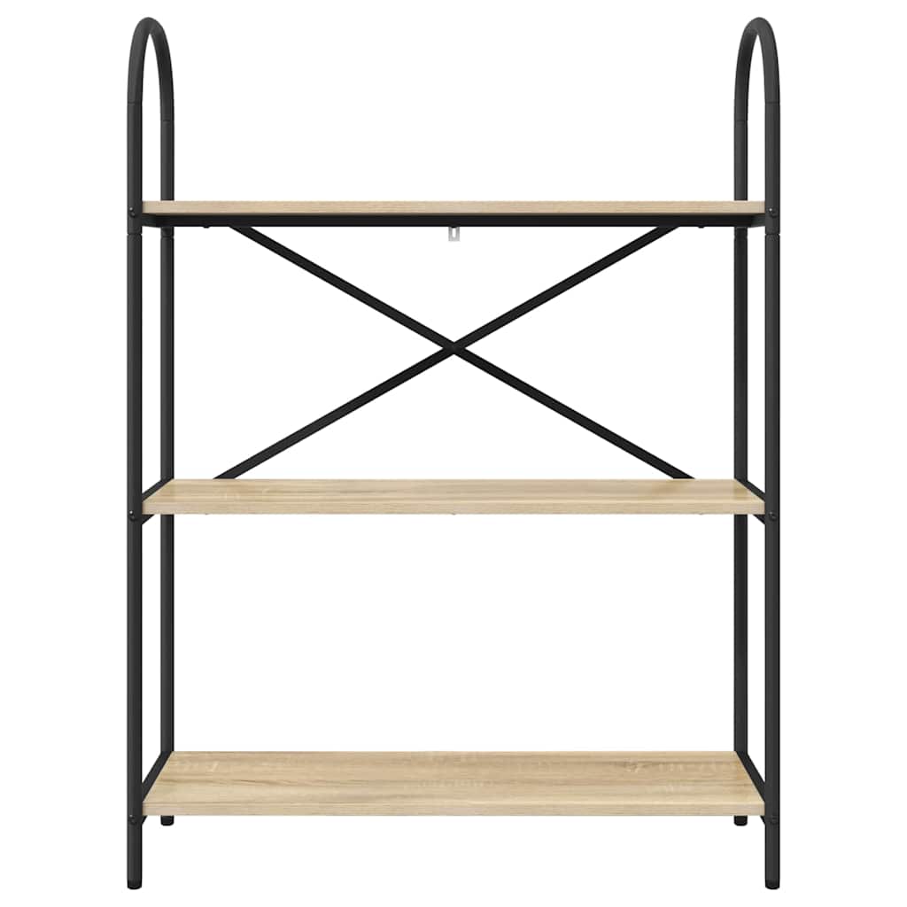 Bookshelf 3-Tier 80 x 30 x 109 cm Engineered wood Sonoma Oak