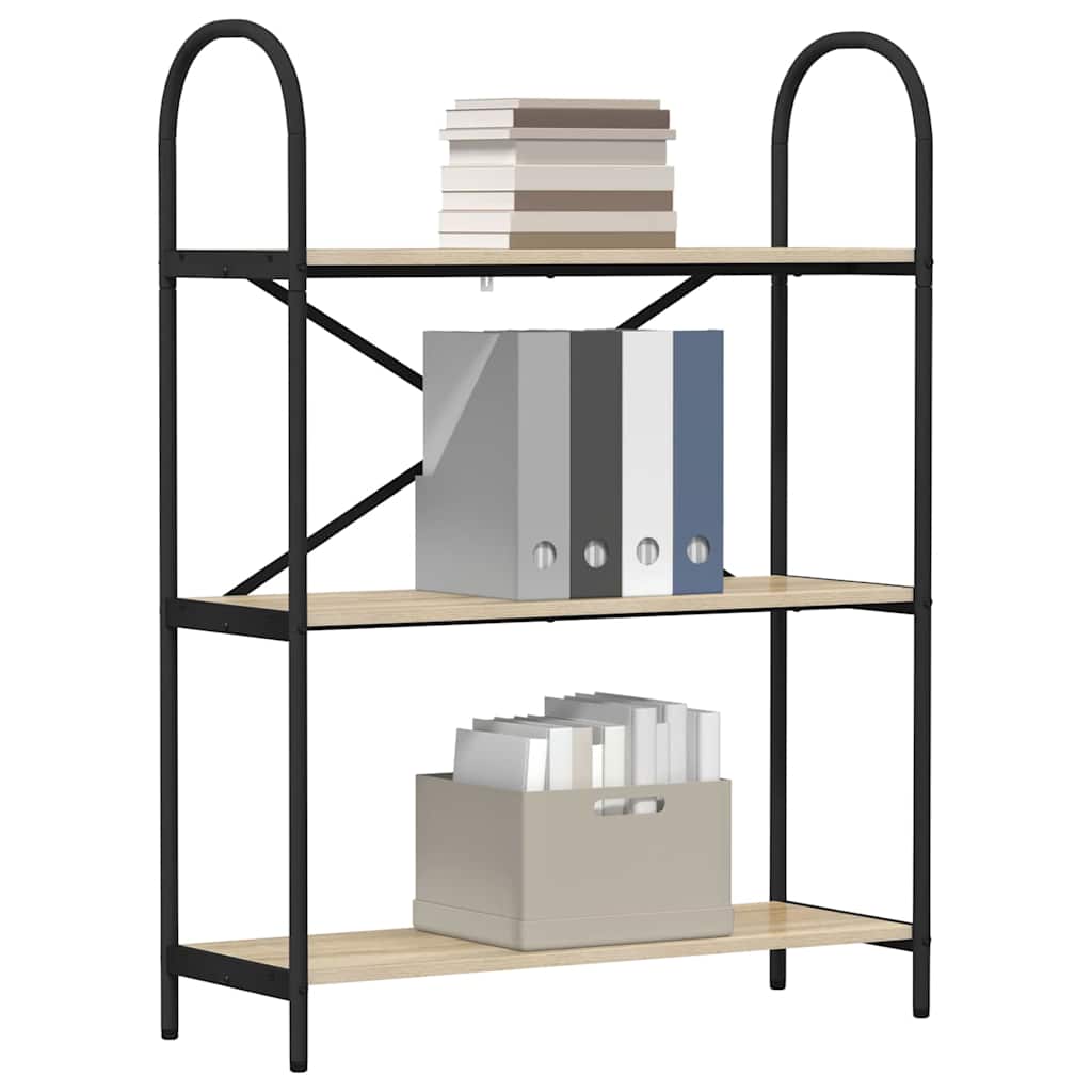 Bookshelf 3-Tier 80 x 30 x 109 cm Engineered wood Sonoma Oak