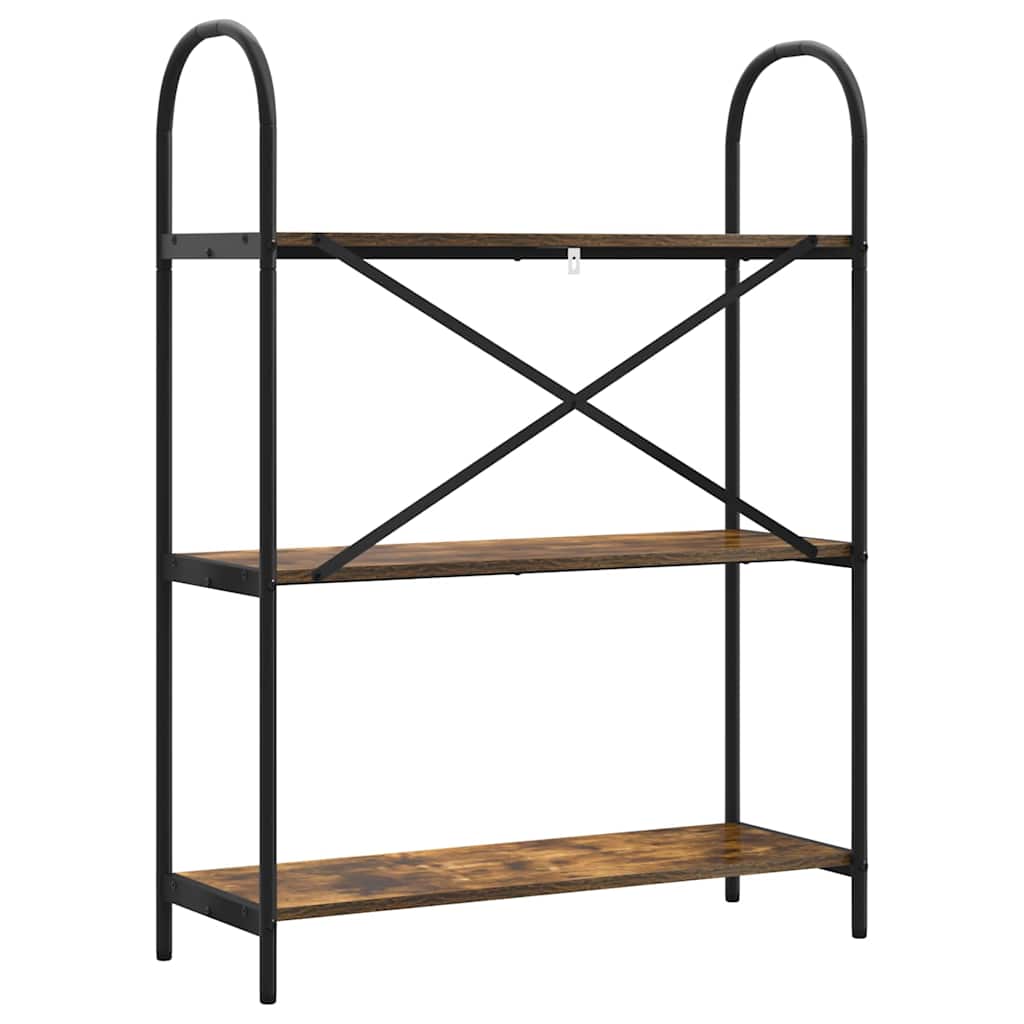 Bookshelf 3-Tier 80 x 30 x 109 cm Engineered wood Smoked Oak
