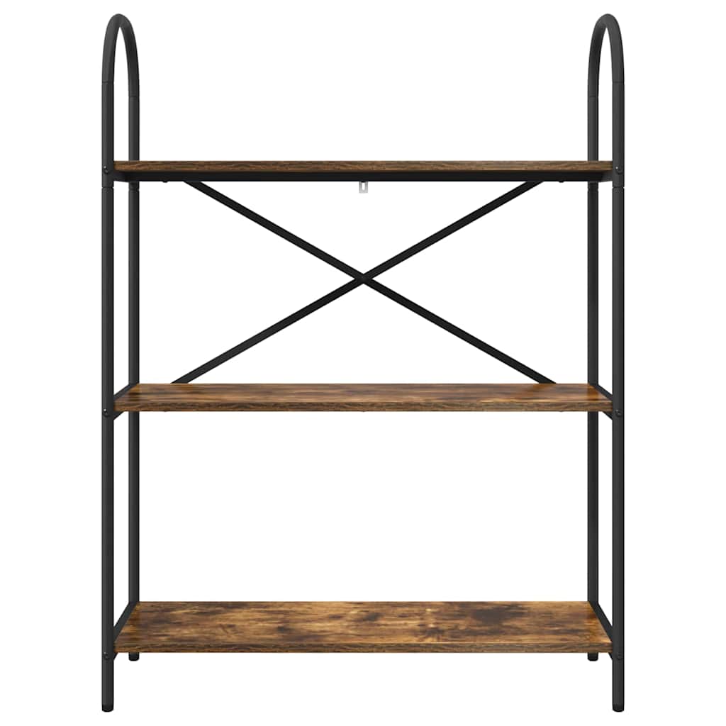 Bookshelf 3-Tier 80 x 30 x 109 cm Engineered wood Smoked Oak
