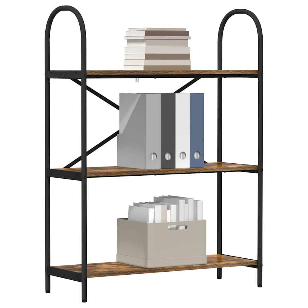 Bookshelf 3-Tier 80 x 30 x 109 cm Engineered wood Smoked Oak