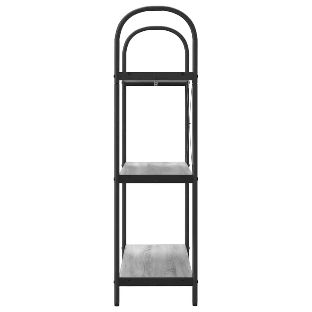 Bookshelf 3-Tier 80 x 30 x 109 cm Engineered wood Grey Sonoma