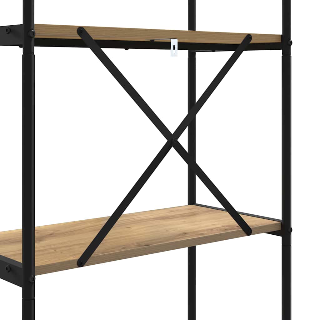 Bookshelf 3-Tier 80 x 30 x 109 cm Engineered wood Artisan Oak