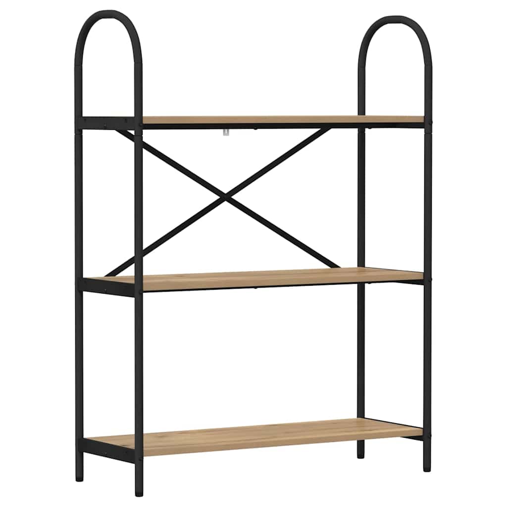 Bookshelf 3-Tier 80 x 30 x 109 cm Engineered wood Artisan Oak