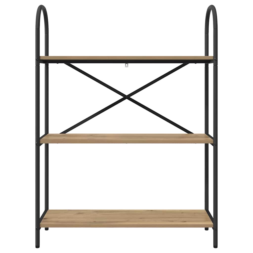 Bookshelf 3-Tier 80 x 30 x 109 cm Engineered wood Artisan Oak