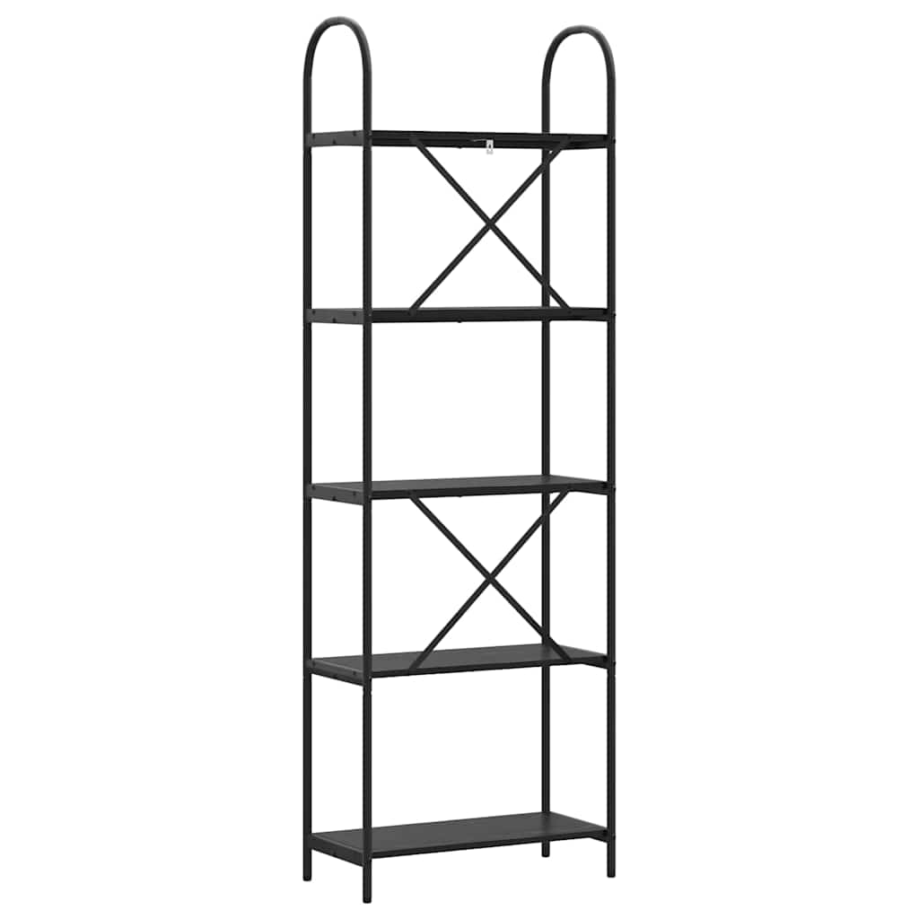 Bookshelf 5-Tier 60 x 30 x 183 cm Engineered wood Black Oak