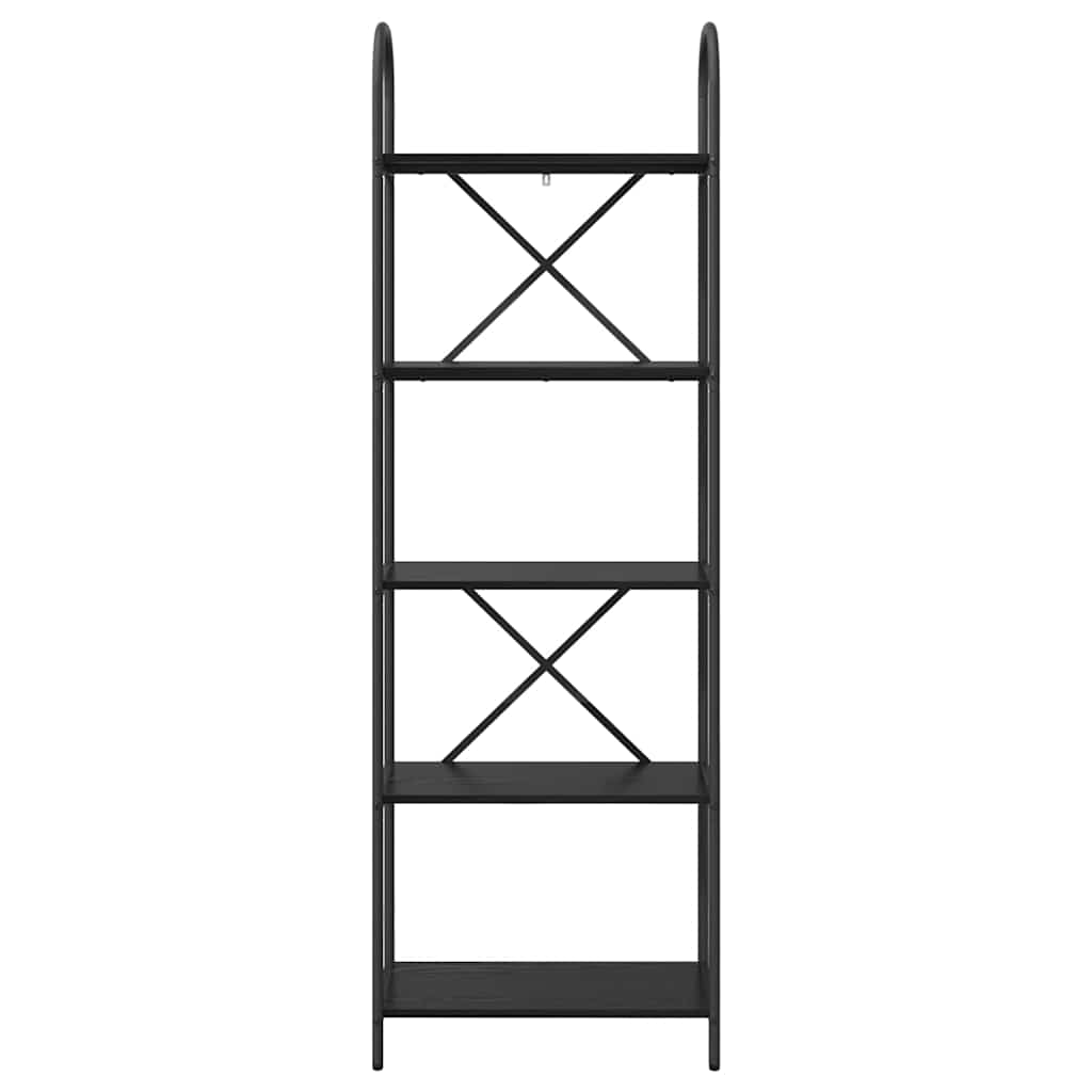 Bookshelf 5-Tier 60 x 30 x 183 cm Engineered wood Black Oak