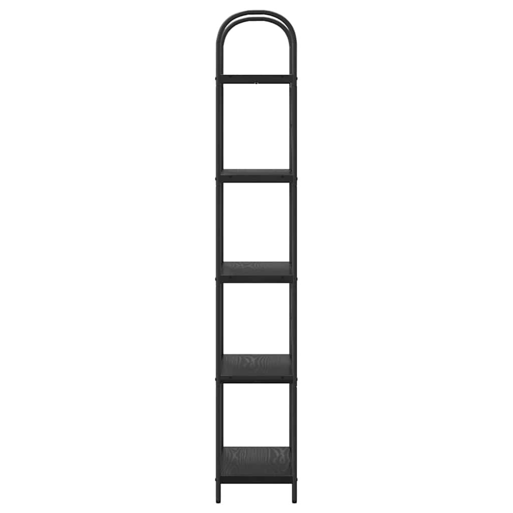 Bookshelf 5-Tier 60 x 30 x 183 cm Engineered wood Black Oak