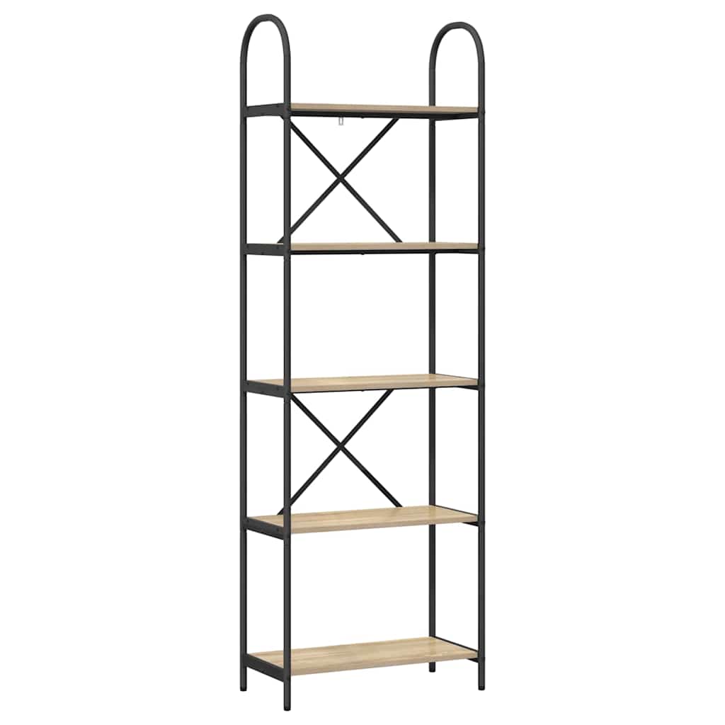 Bookshelf 5-Tier 60 x 30 x 183 cm Engineered wood Sonoma Oak