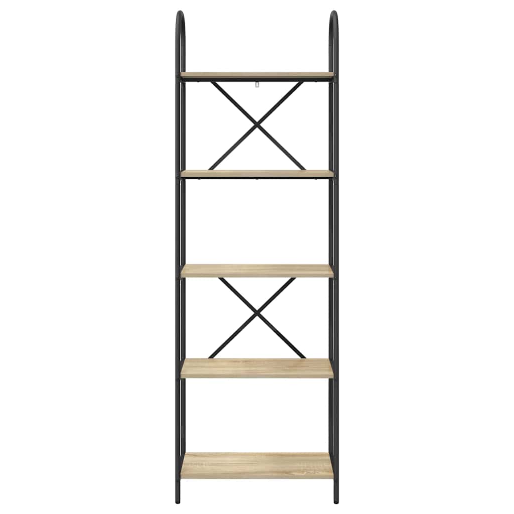Bookshelf 5-Tier 60 x 30 x 183 cm Engineered wood Sonoma Oak