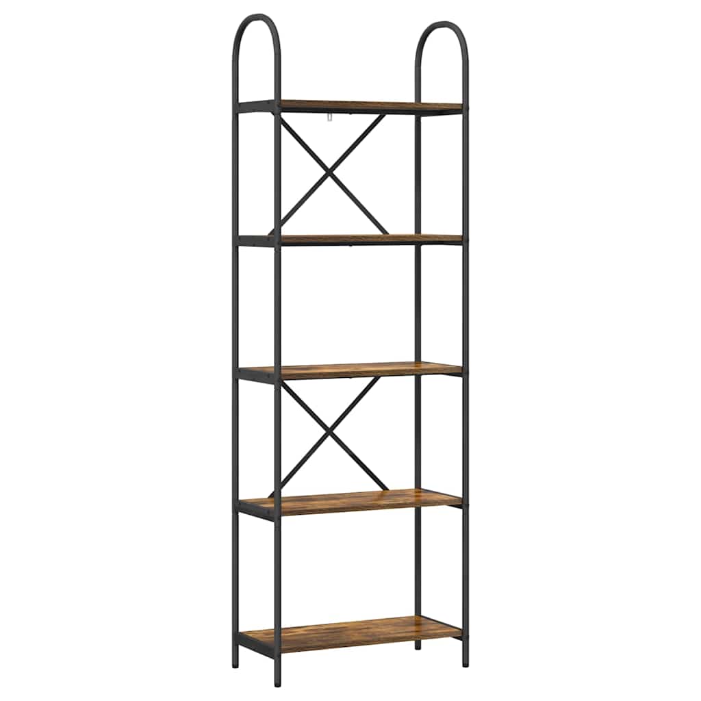 Bookshelf 5-Tier 60 x 30 x 183 cm Engineered wood Smoked Oak