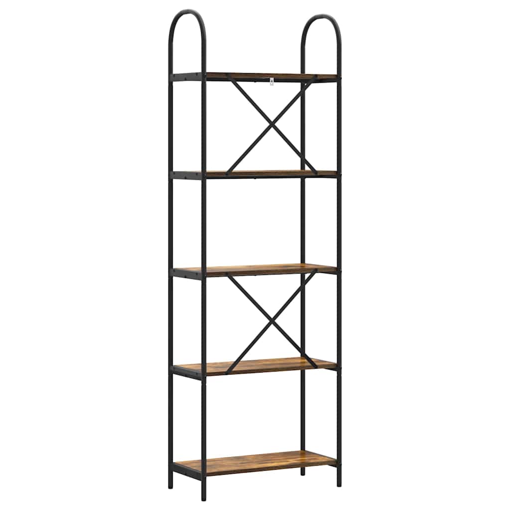 Bookshelf 5-Tier 60 x 30 x 183 cm Engineered wood Smoked Oak