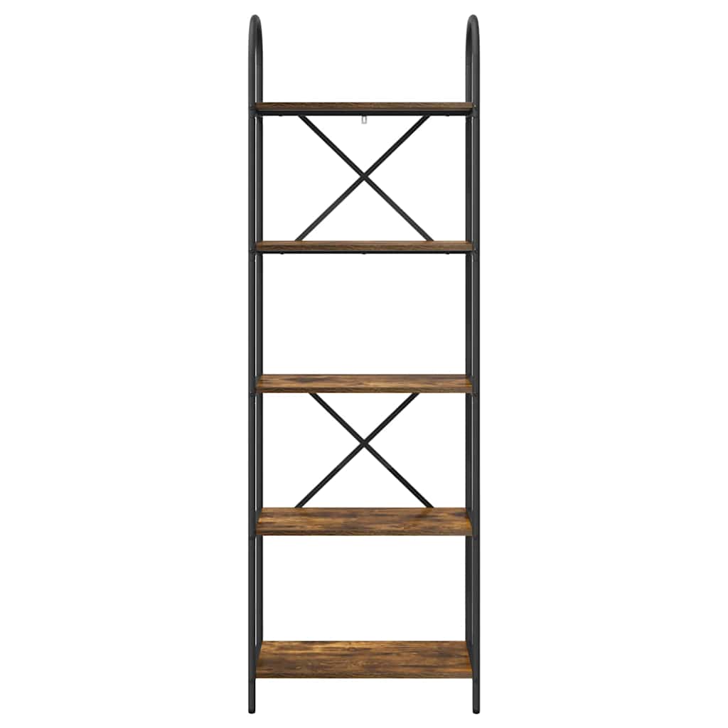 Bookshelf 5-Tier 60 x 30 x 183 cm Engineered wood Smoked Oak