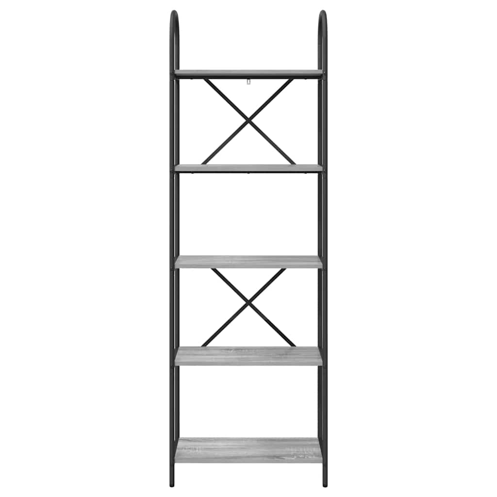 Bookshelf 5-Tier 60 x 30 x 183 cm Engineered wood Grey Sonoma