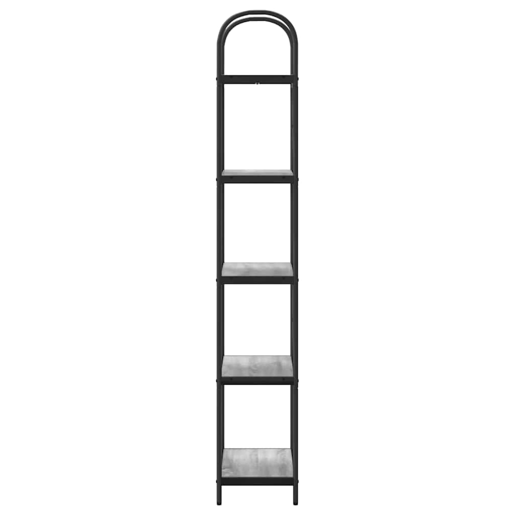 Bookshelf 5-Tier 60 x 30 x 183 cm Engineered wood Grey Sonoma