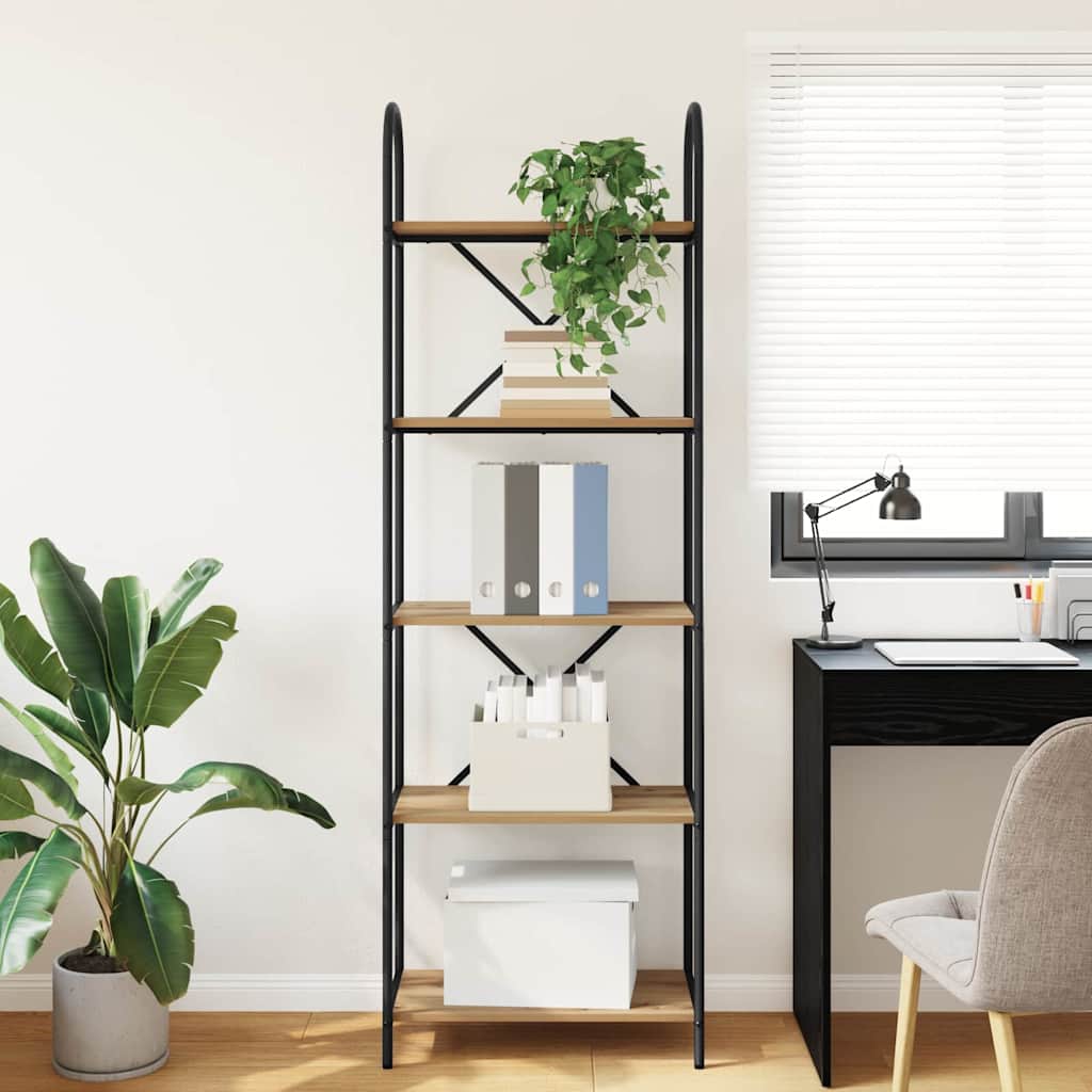 Bookshelf 5-Tier 60 x 30 x 183 cm Engineered wood Artisan Oak