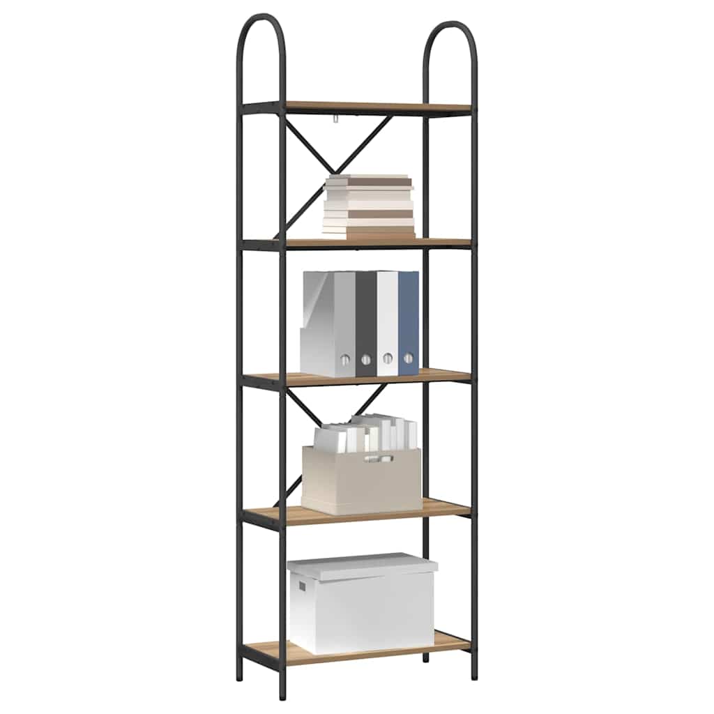 Bookshelf 5-Tier 60 x 30 x 183 cm Engineered wood Artisan Oak