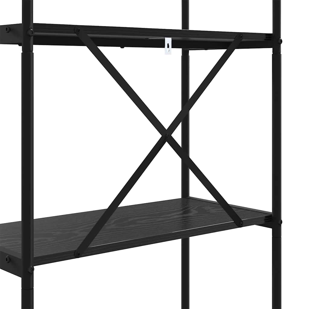 Bookshelf 4-Tier 60 x 30 x 146 cm Engineered wood Black Oak