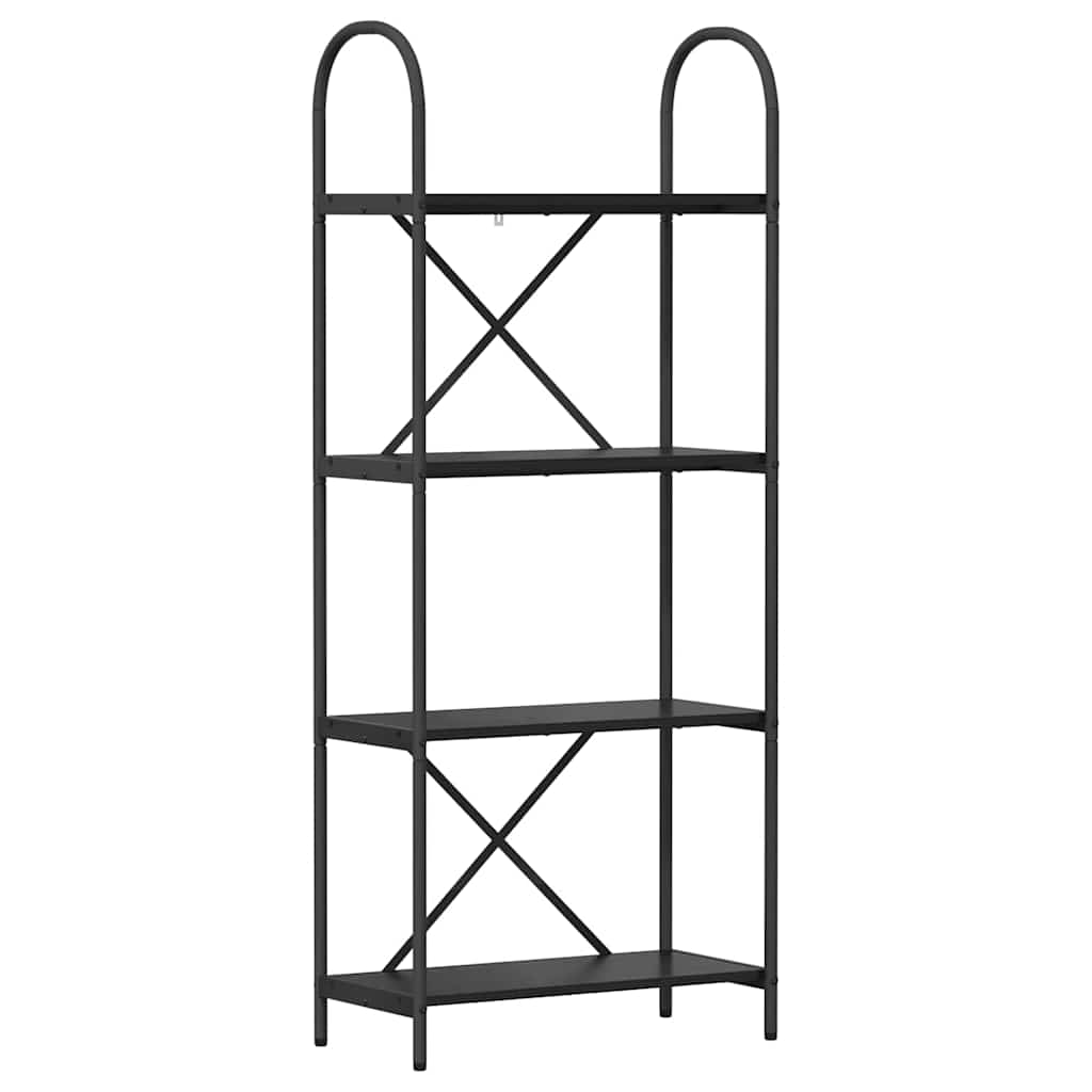 Bookshelf 4-Tier 60 x 30 x 146 cm Engineered wood Black Oak