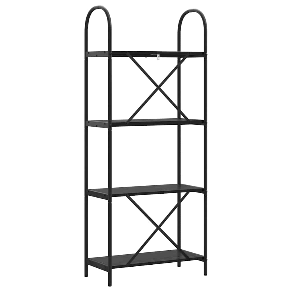 Bookshelf 4-Tier 60 x 30 x 146 cm Engineered wood Black Oak