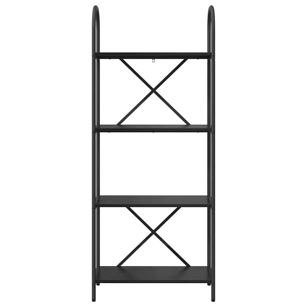 Bookshelf 4-Tier 60 x 30 x 146 cm Engineered wood Black Oak