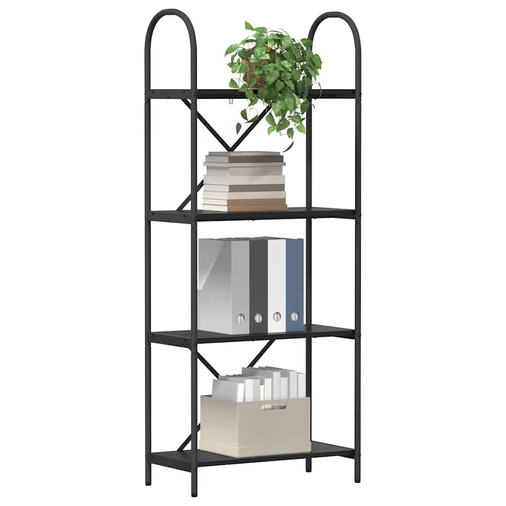 Bookshelf 4-Tier 60 x 30 x 146 cm Engineered wood Black Oak
