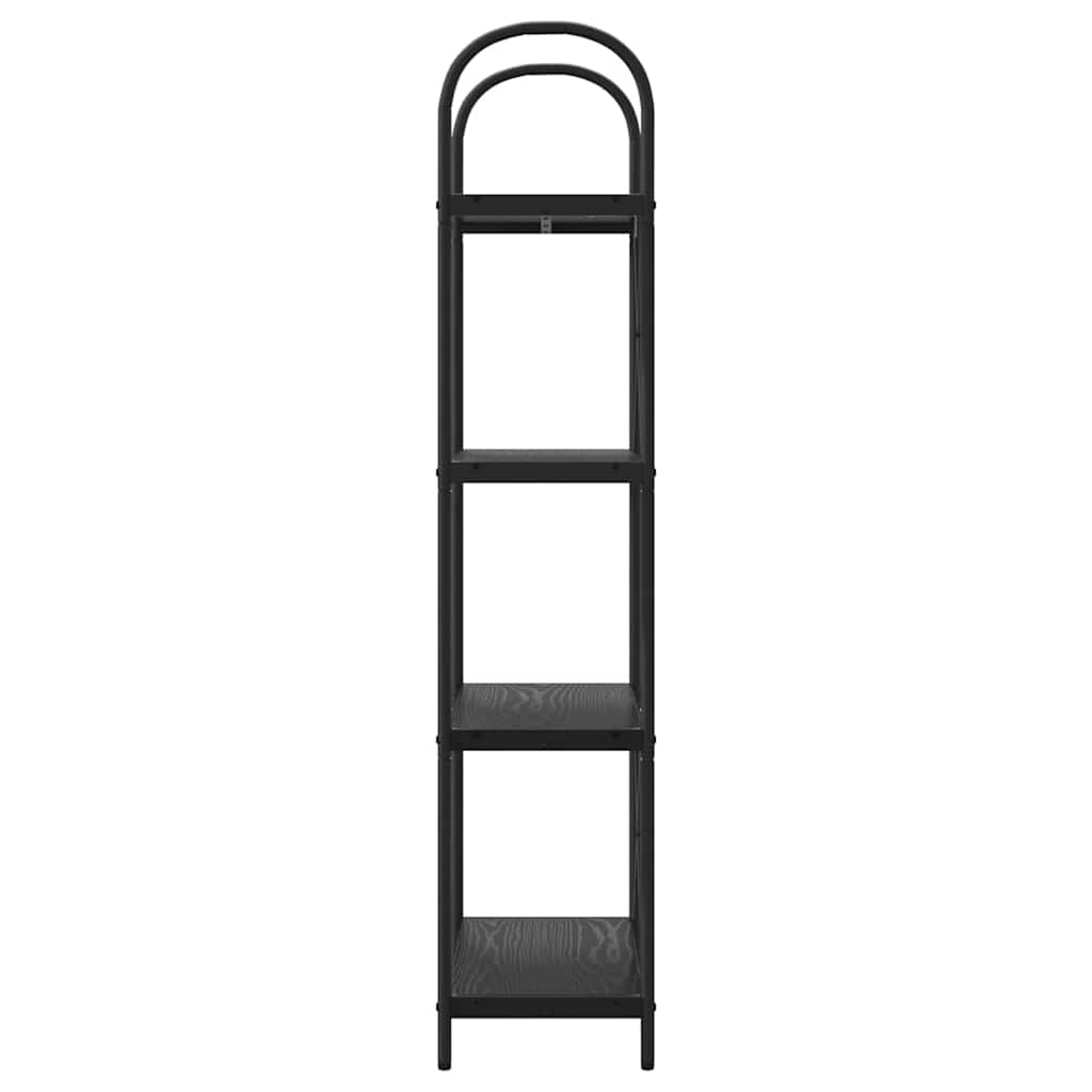 Bookshelf 4-Tier 60 x 30 x 146 cm Engineered wood Black Oak