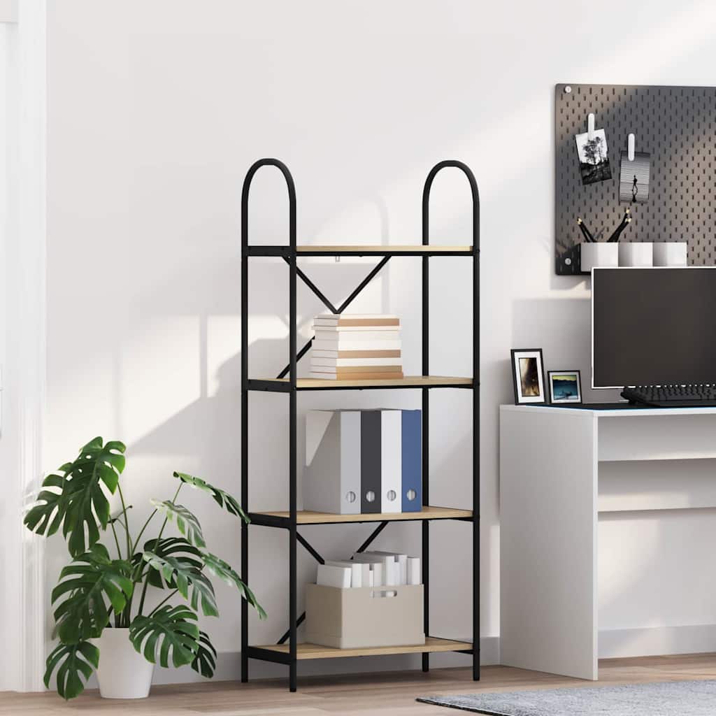 Bookshelf 4-Tier 60 x 30 x 146 cm Engineered wood Sonoma Oak