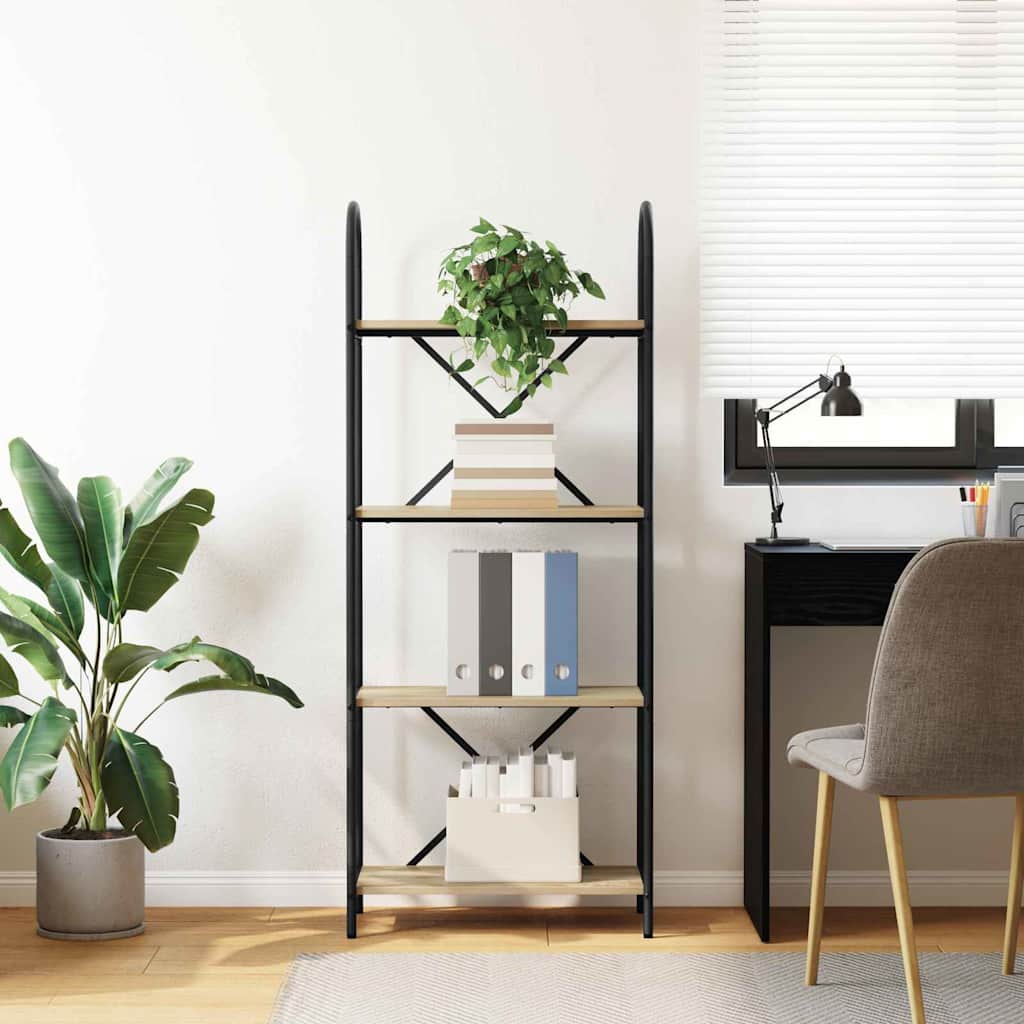Bookshelf 4-Tier 60 x 30 x 146 cm Engineered wood Sonoma Oak