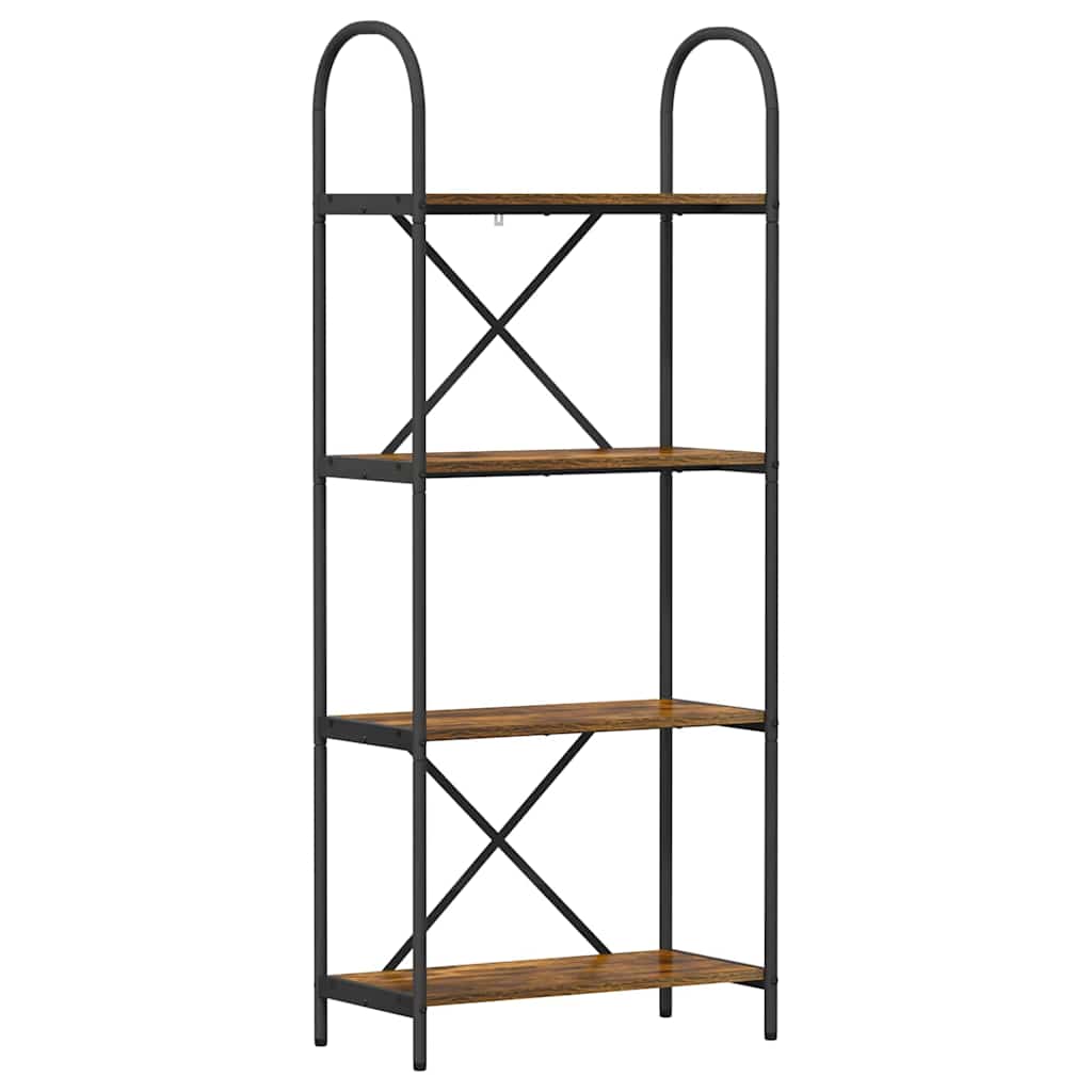 Bookshelf 4-Tier 60 x 30 x 146 cm Engineered wood Smoked Oak