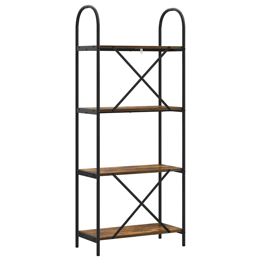 Bookshelf 4-Tier 60 x 30 x 146 cm Engineered wood Smoked Oak